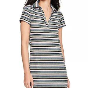 Juniors' SO® Short Sleeve Ribbed Knit Polo Dress | Multi Stripe | Size XL